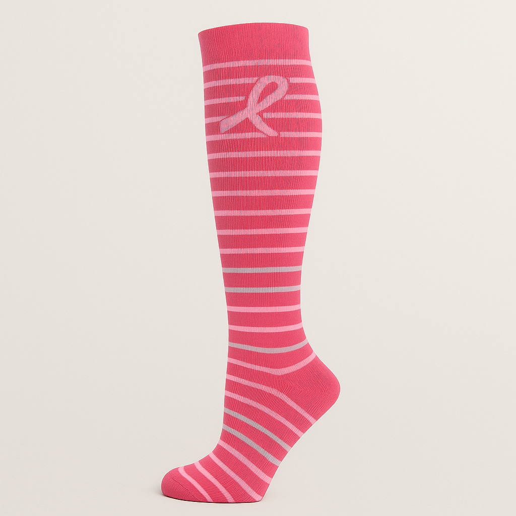 Clinical Compression – Bold Ribbon Stripes – Bright Legs