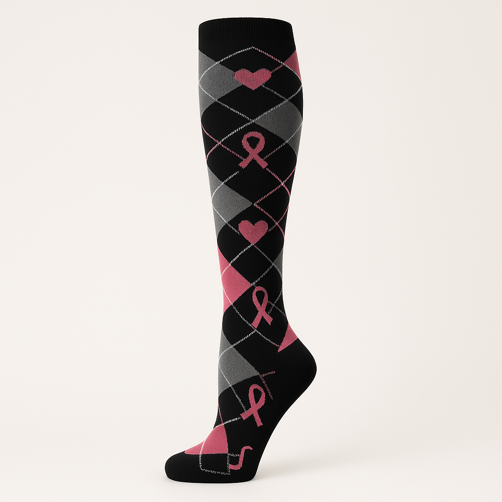 Clinical Compression – Argyle Ribbon – Bright Legs