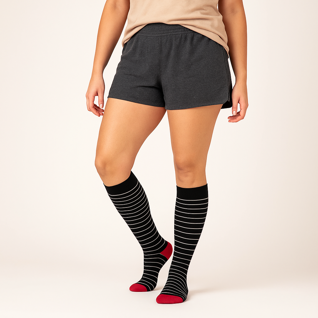 Clinical Compression – Black Cherry Stripes