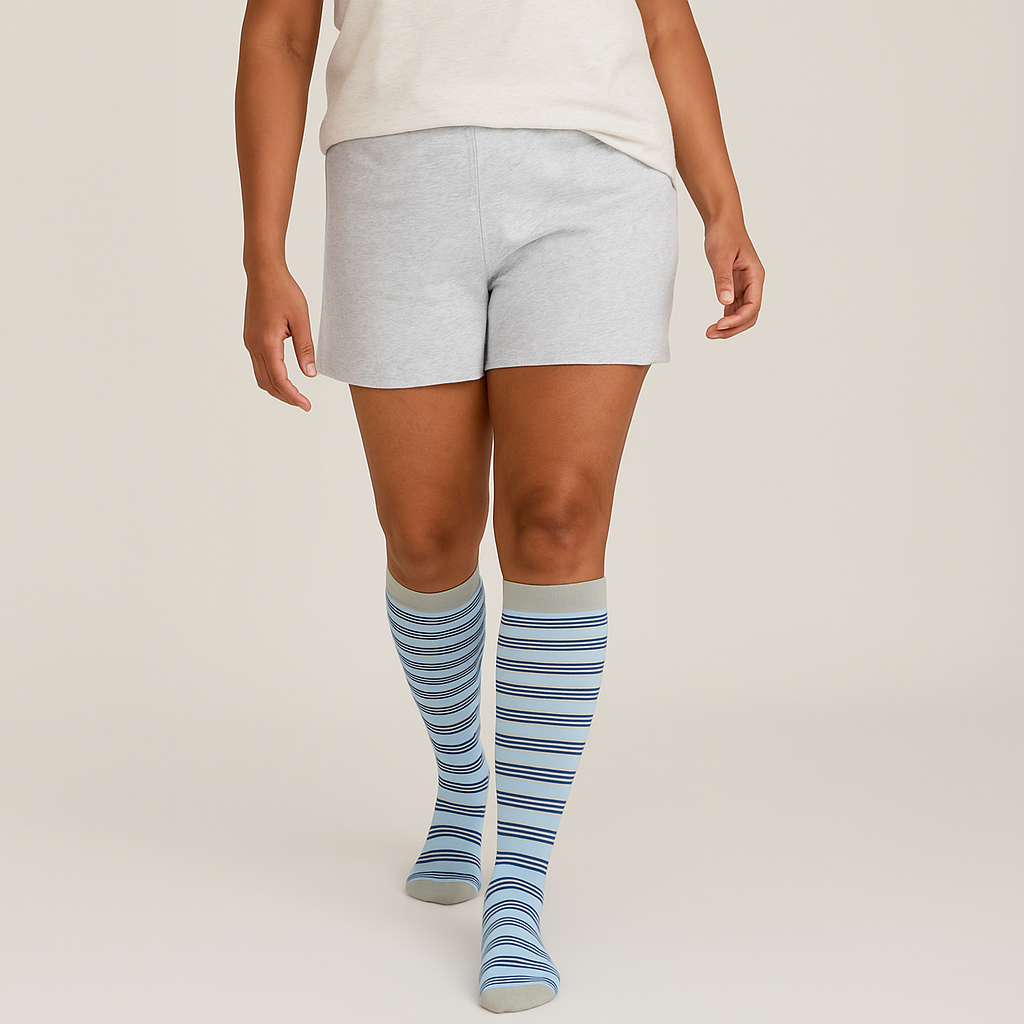 Clinical Compression – Ice Grey Stripes