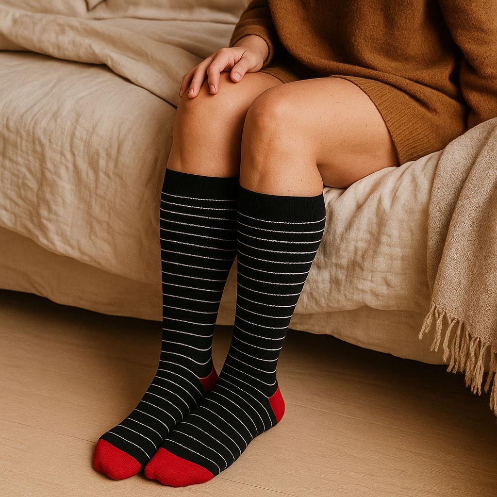 Clinical Compression – Black Cherry Stripes