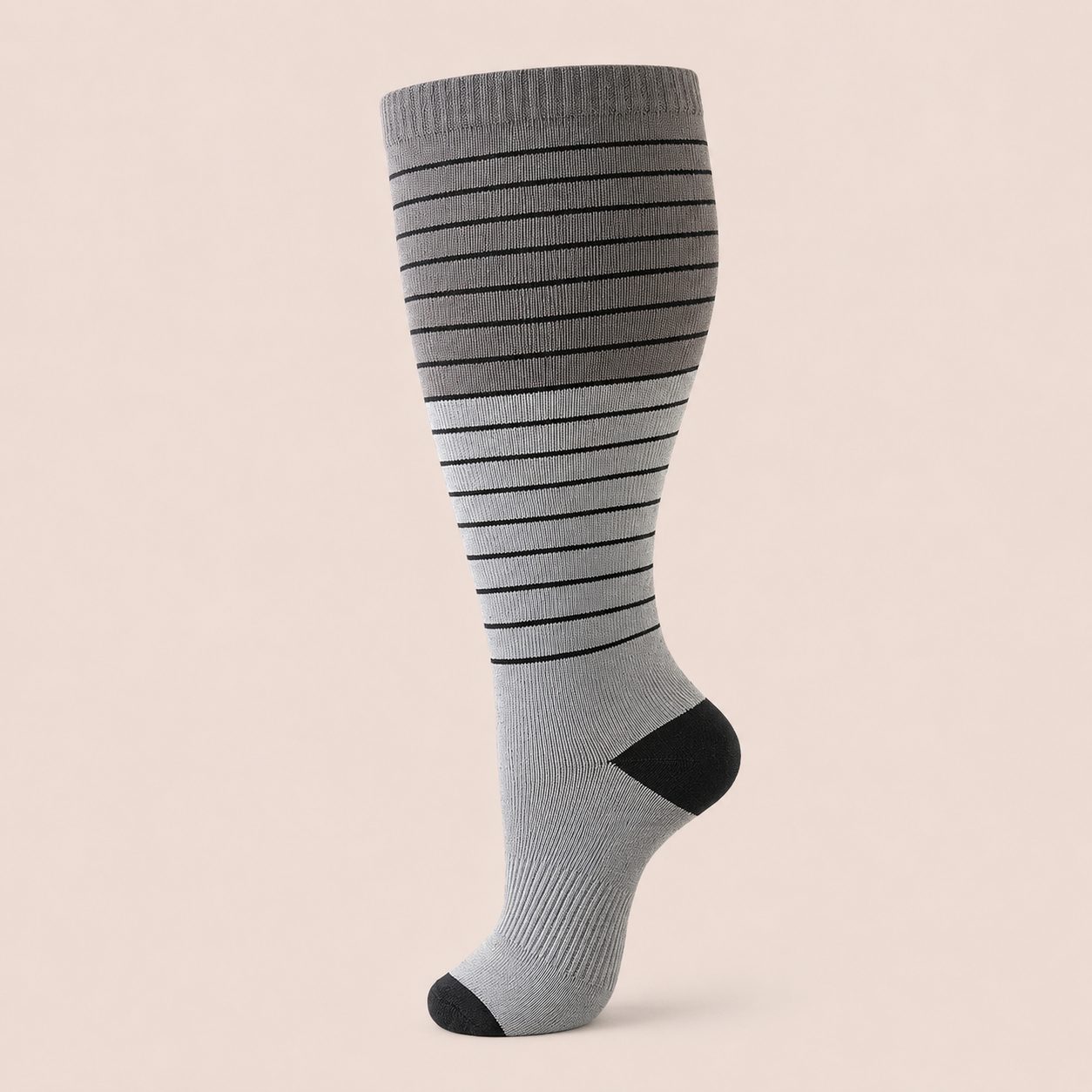 Clinical Compression – Wide Calf: Graphite Stripes