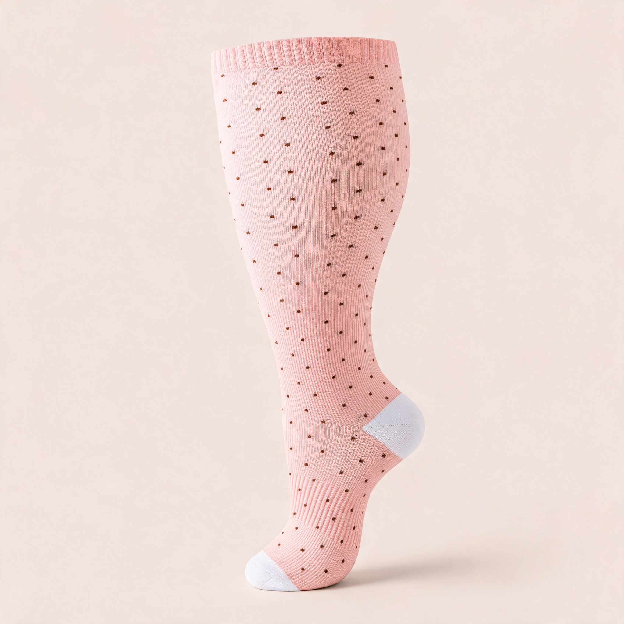 Clinical Compression – Wide Calf: Blush Dot compression sock