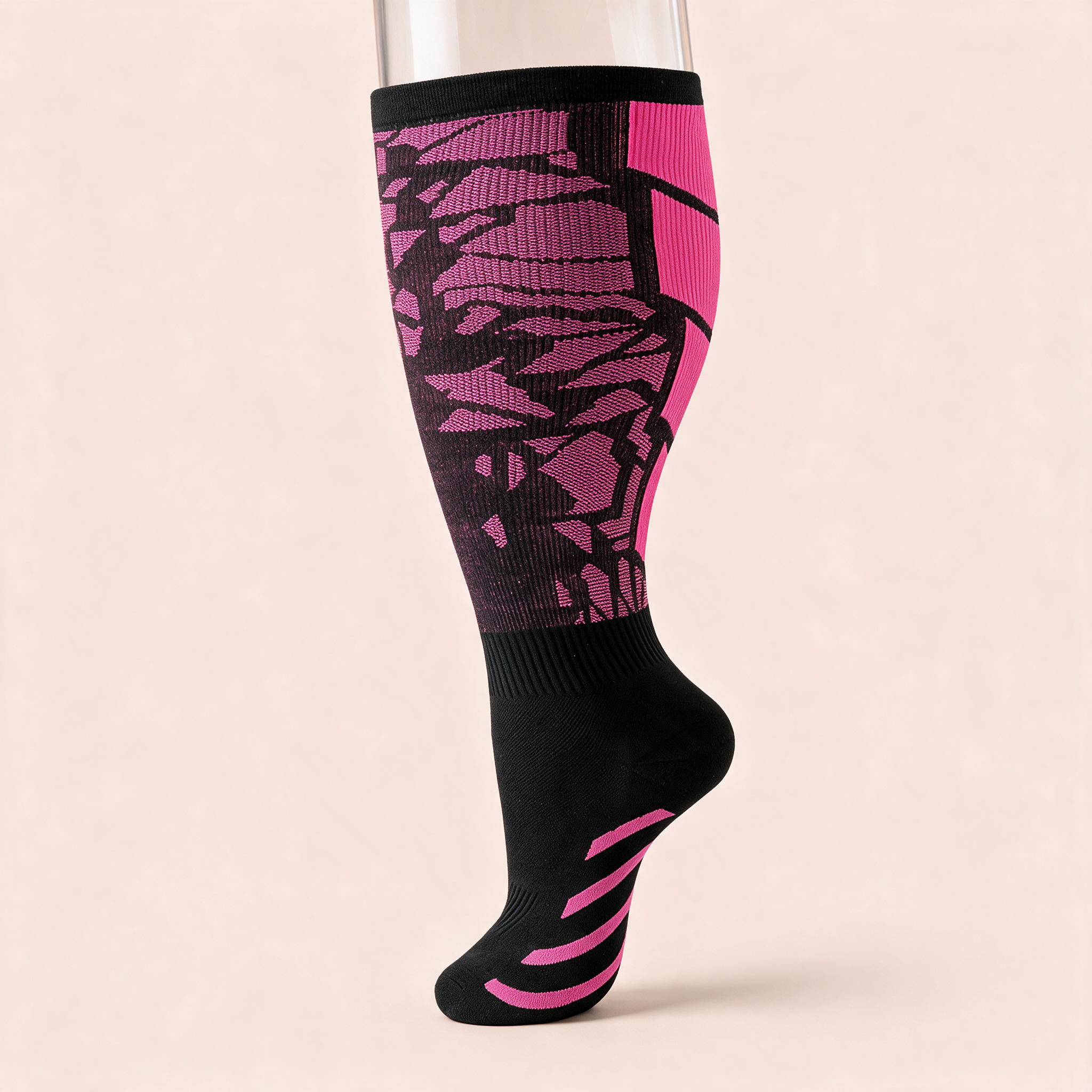 Clinical Compression – Wide Calf: Magenta Static compression sock