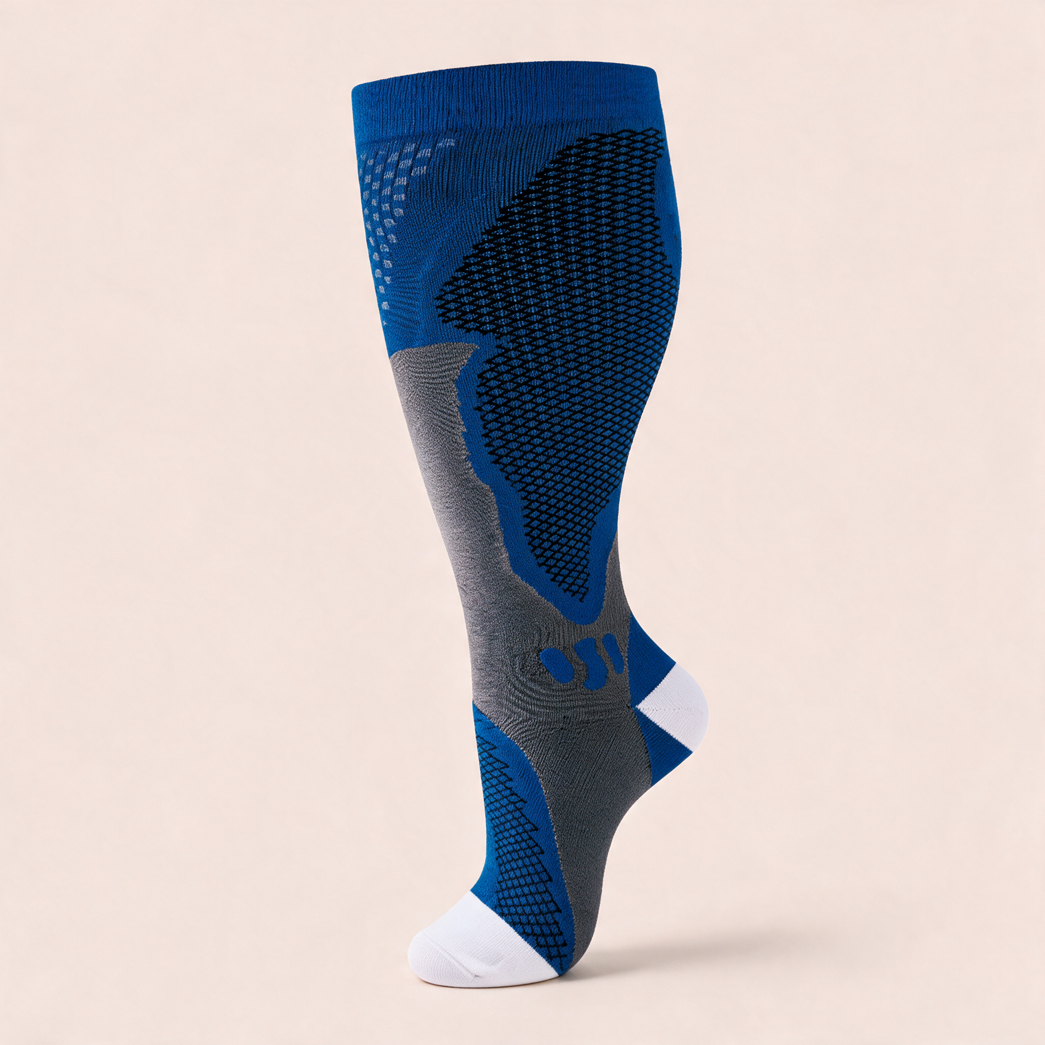 Clinical Compression – Wide Calf: Pixel Camo Blue compression sock