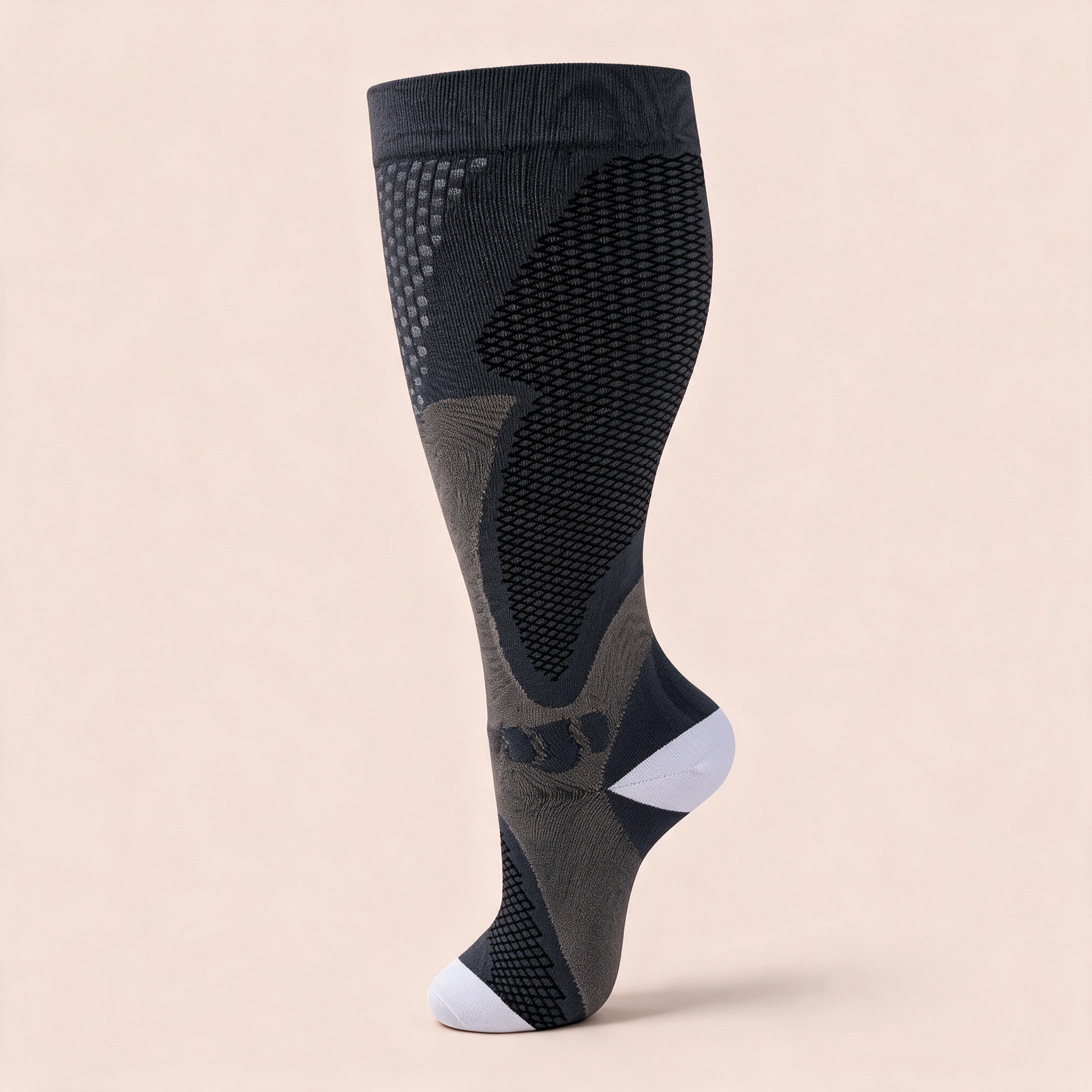 Clinical Compression – Wide Calf: Onyx Texture compression sock