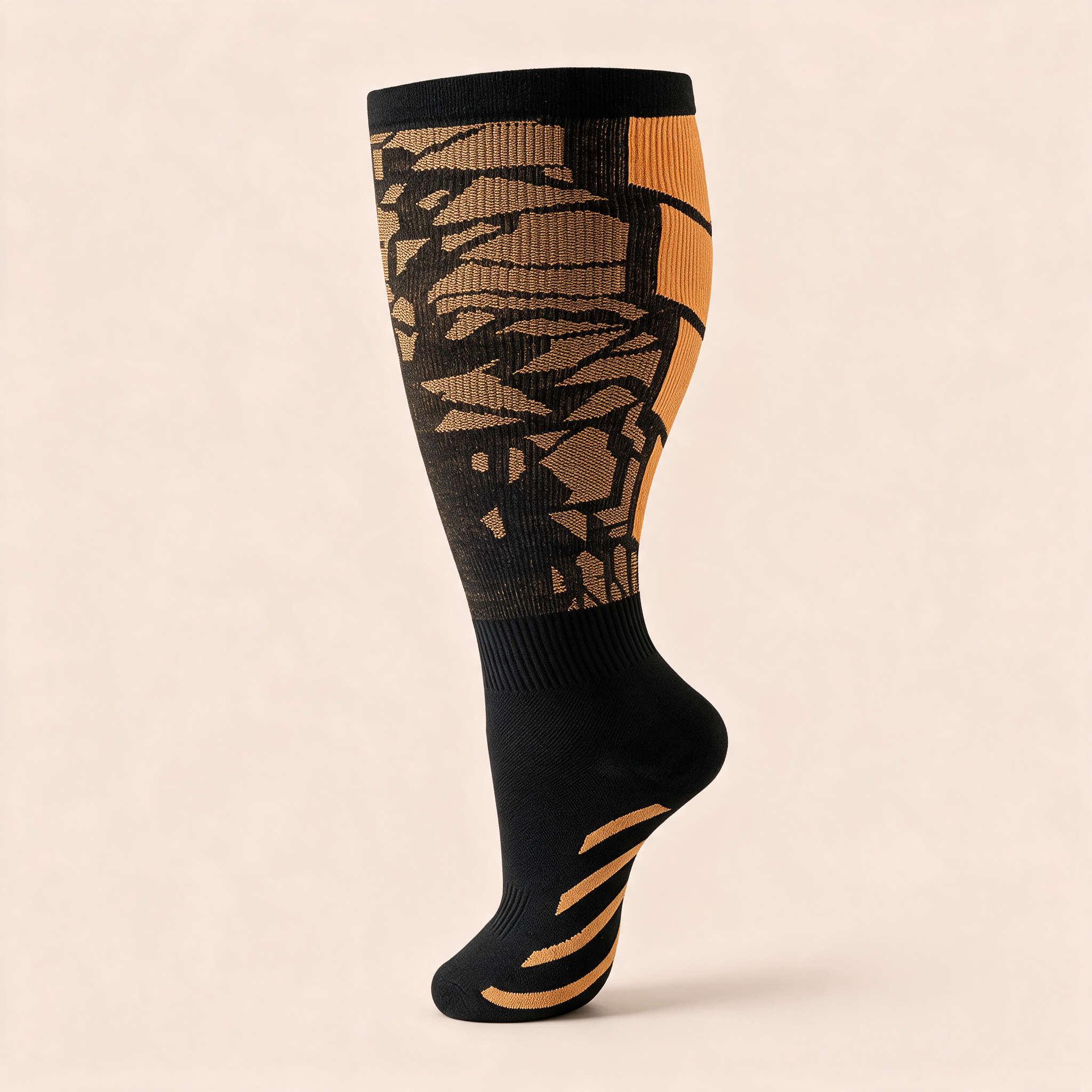 Clinical Compression – Wide Calf: Tribal Amber compression sock