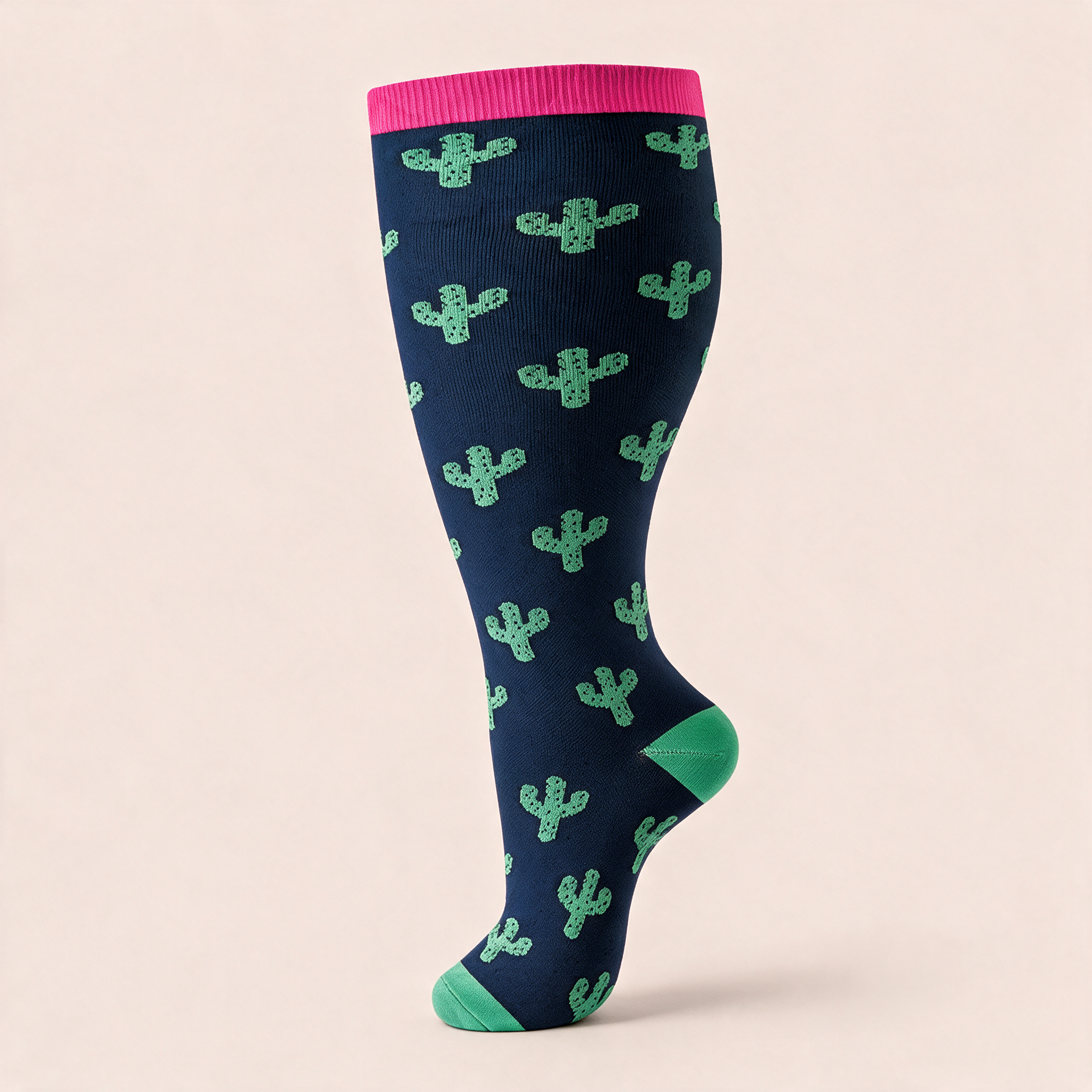 Clinical Compression – Wide Calf: Cactus Bloom compression sock