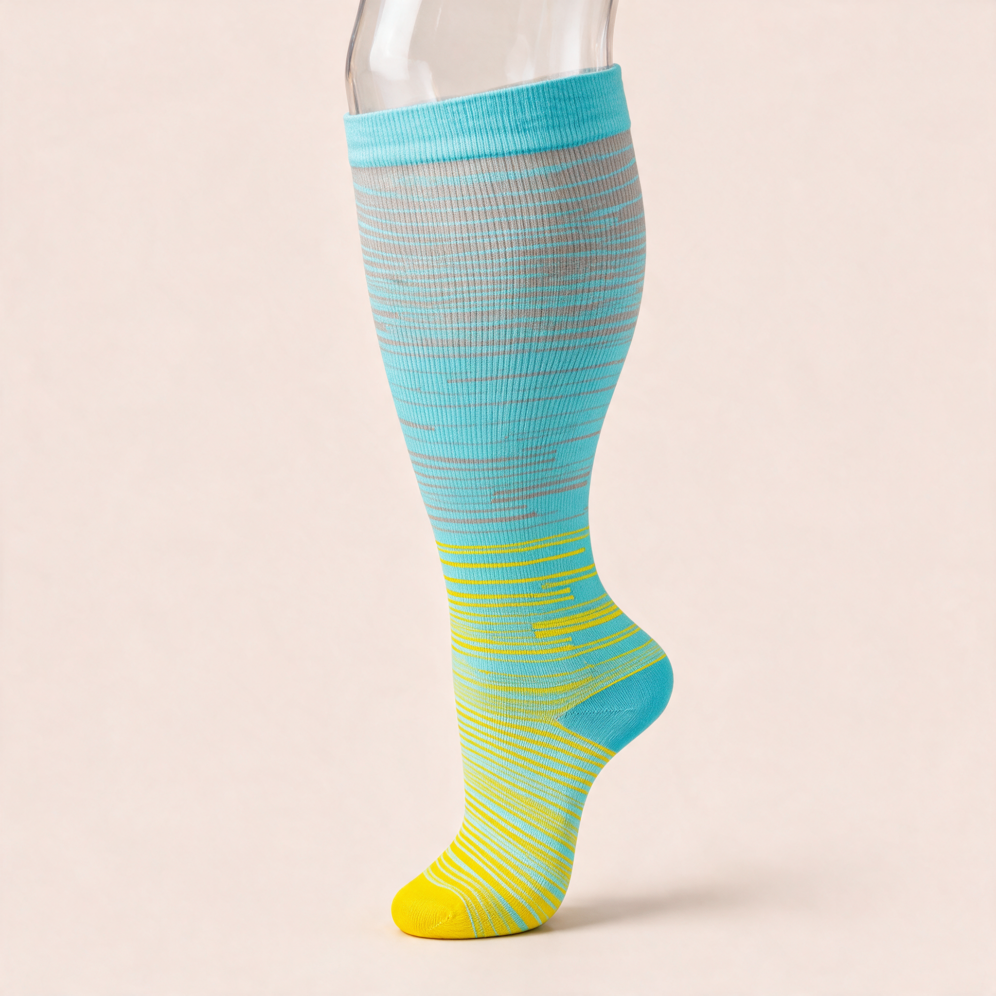 Clinical Compression – Wide Calf: Citrus Mint Fade compression sock