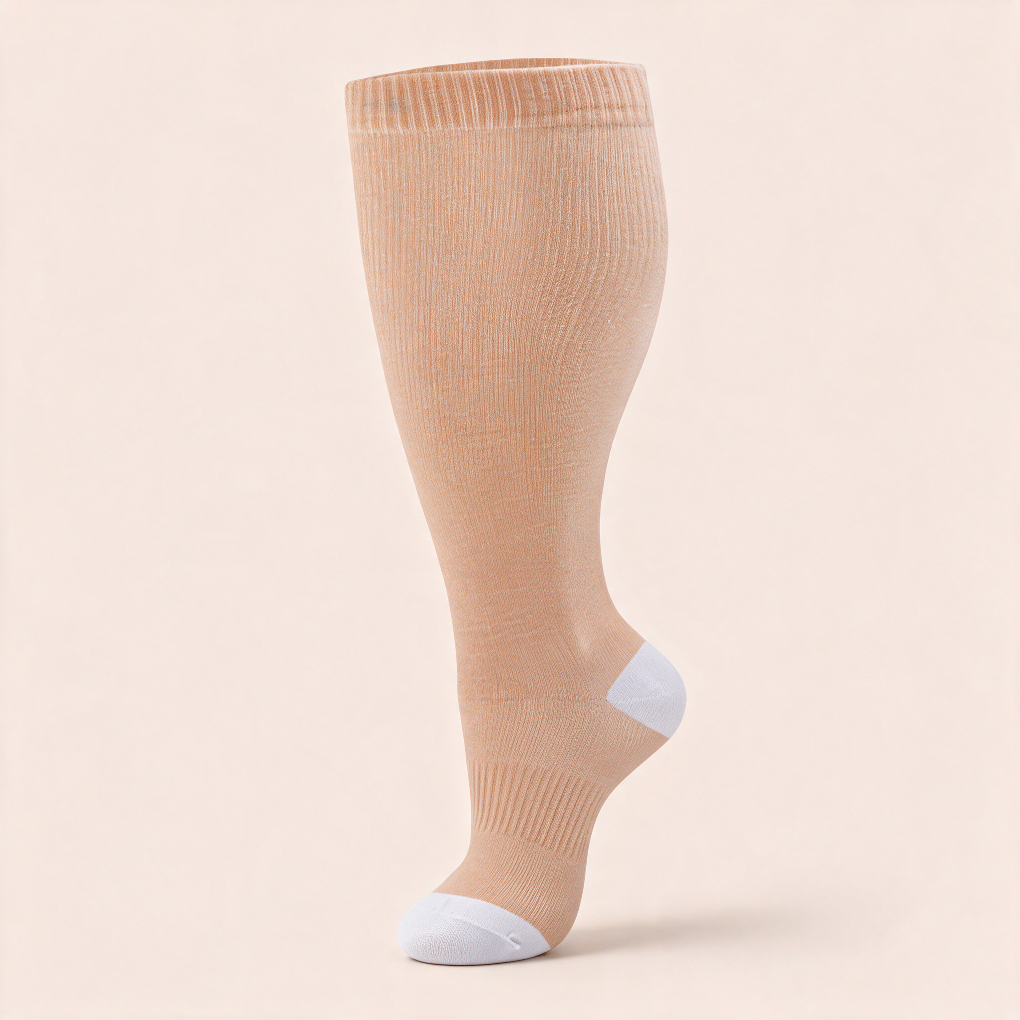 Clinical Compression – Wide Calf: Nude Blush compression sock