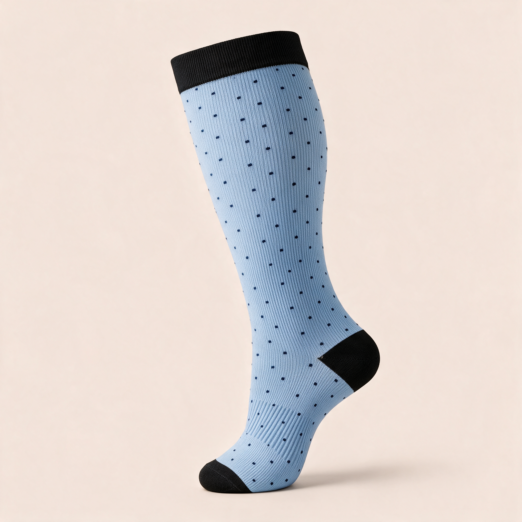 Clinical Compression – Wide Calf: Sky Pin Dot compression sock