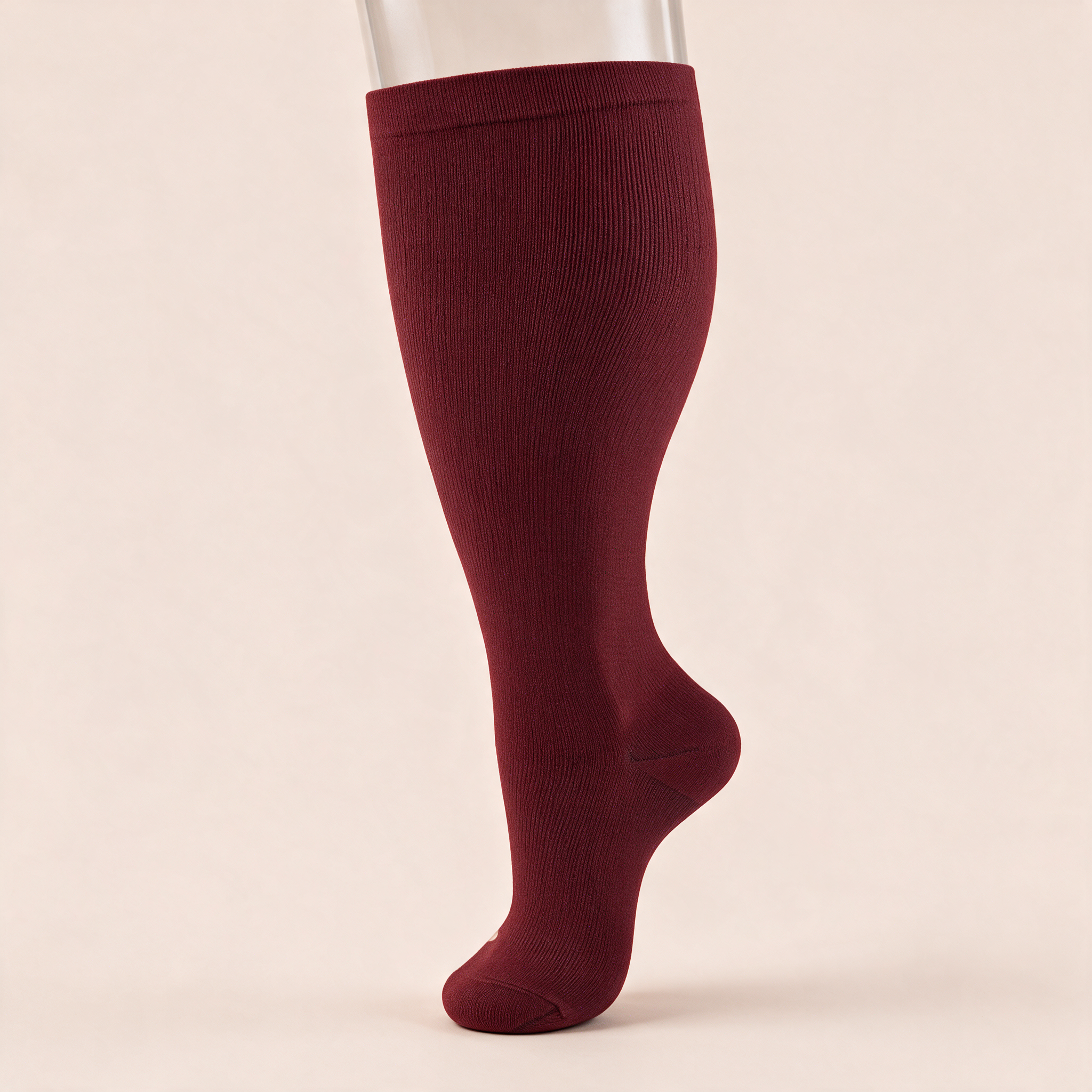 Clinical Compression – Wide Calf: Wine Solid compression sock