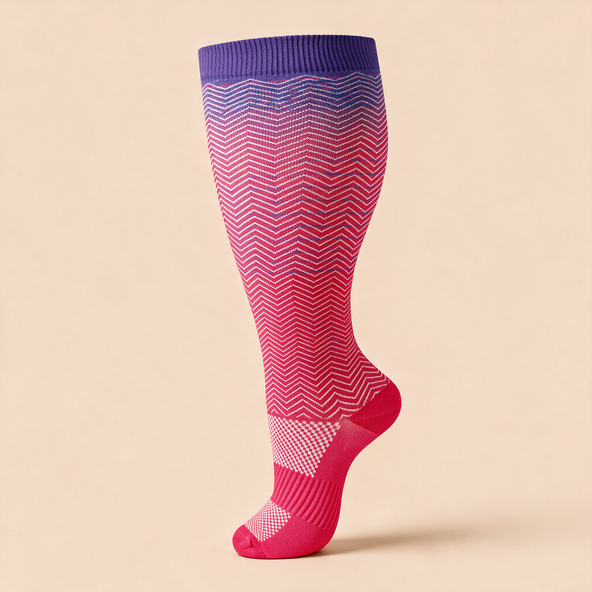 Clinical Compression – Wide Calf: Magenta Fade compression sock
